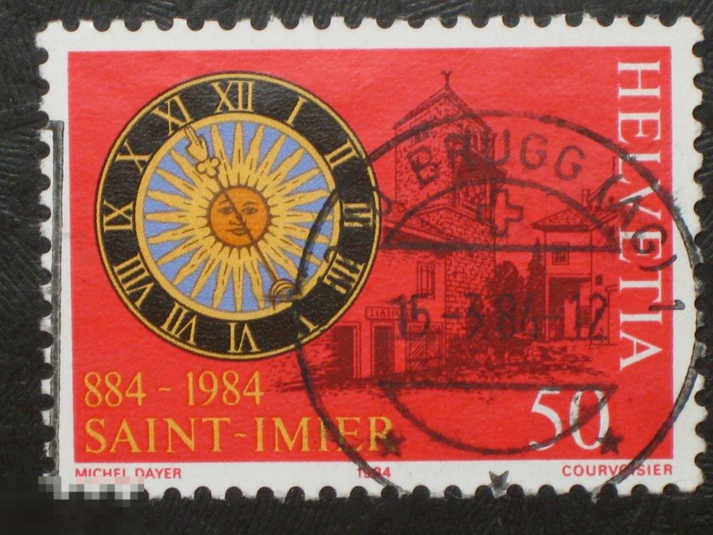 Швейцария 1984 Циферблат Часы Солнце марка 50 (д) 