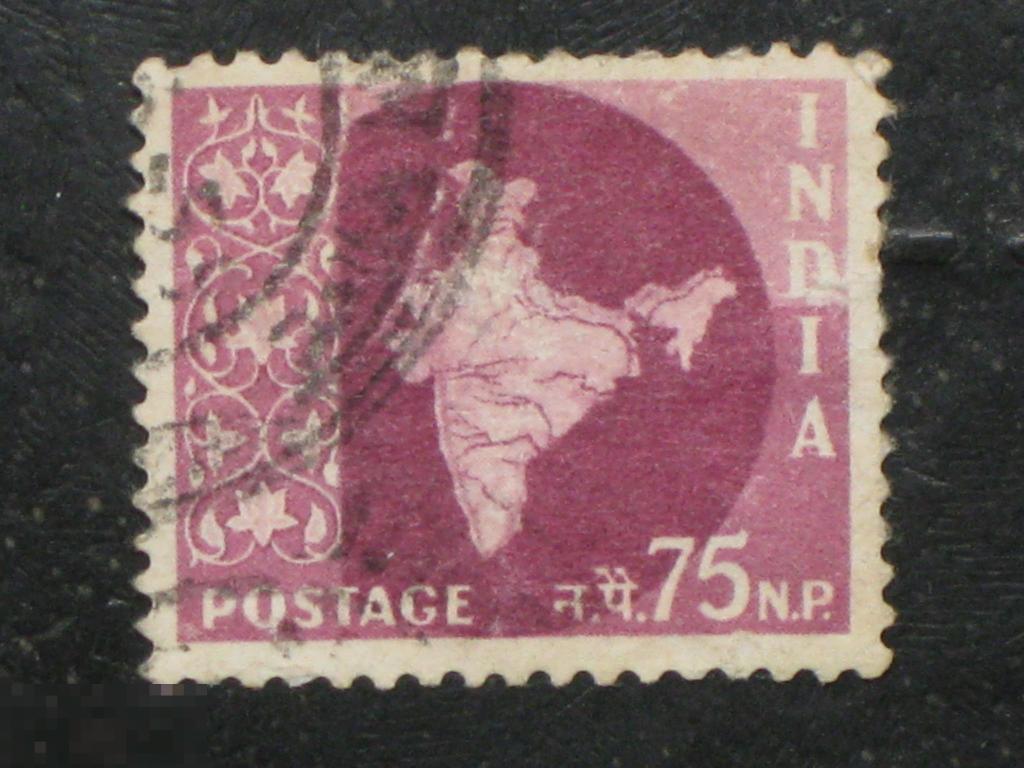Индия 1957 1959 стандарт Карта красный марка 75 