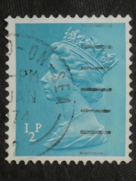 Великобритания 1971 1972 1977 1980 стандарт Елизавета бирюзовый марка 0.5 (и2) 