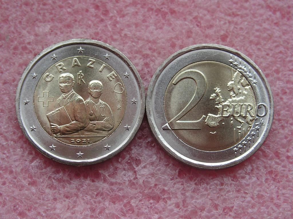 Италия 2 евро 2021 спасибо доктор за COVID-19 unc / медики