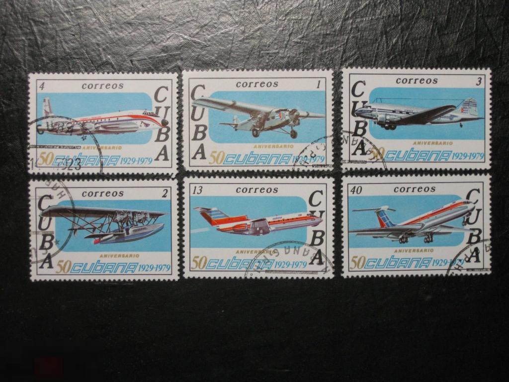 Куба 1979 Авиация Транспорт Самолеты 6 марок полная серия