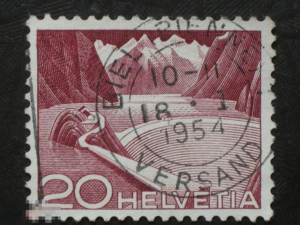 Швейцария 1949 стандарт Гримзель водохранилище марка 20 
