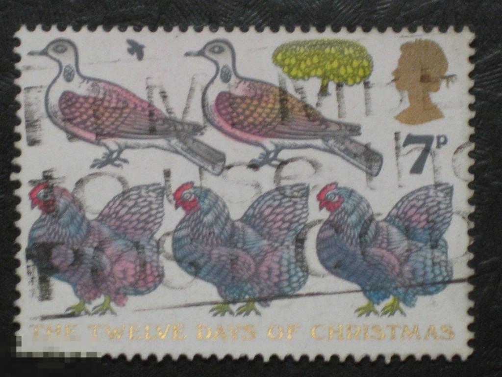 Великобритания 1977 Рождество Французские куры марка 7 