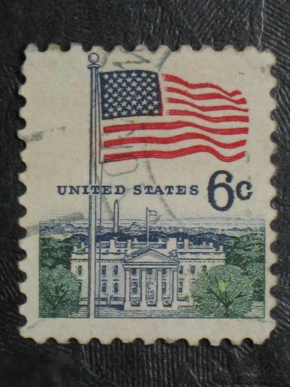 США 1968 1970 Флаг Белый дом марка 0.06 (1)