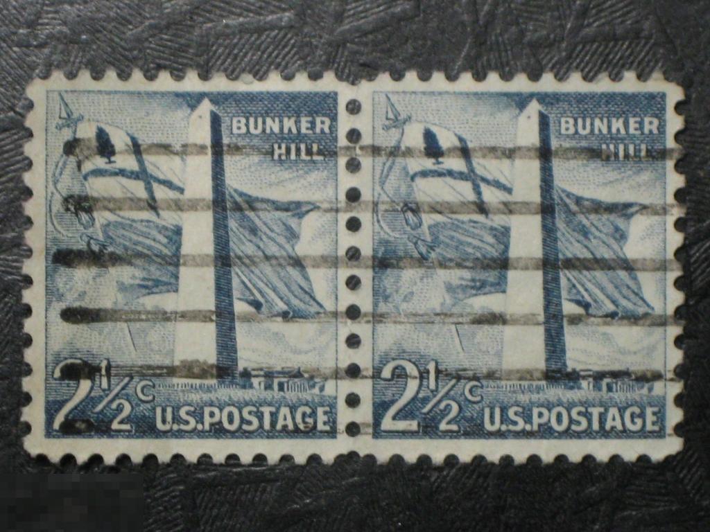 США 1959 Памятник Бункер-Хилл марка 2.5 сцепка