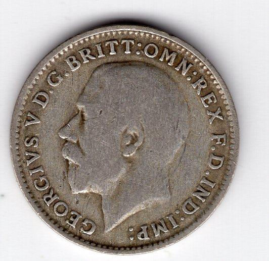 3 пенса - Великобритания - 1921 - серебро 500