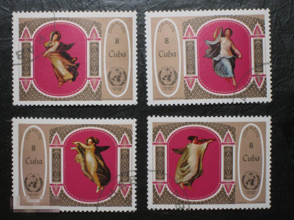 Куба 1973  Всемирная метеорологическая организация полная серия 4 марки 