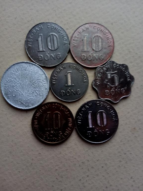 монеты Вьетнама(Южного Вьетнама).набор-7 шт.б/у
