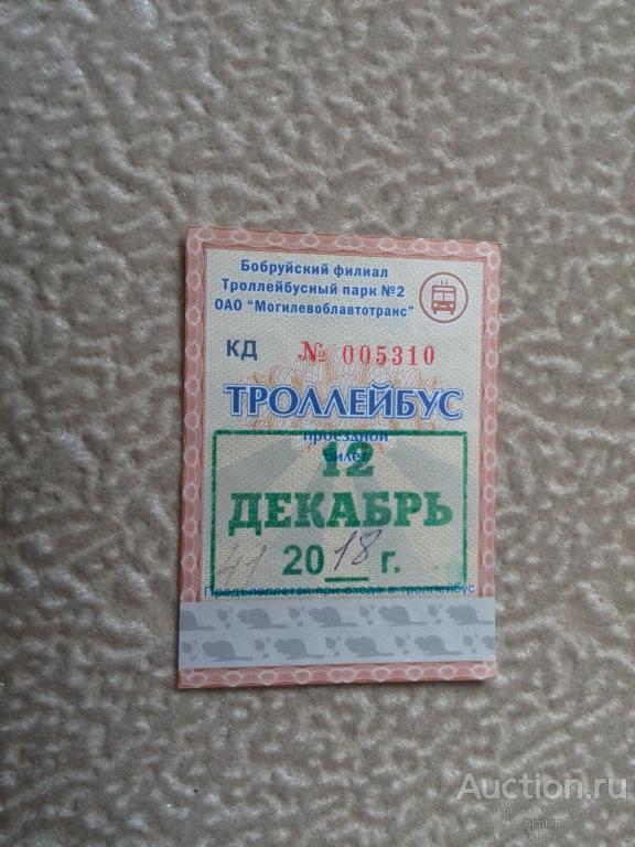 Билет проездной, 2018 год, г.Бобруйск, Беларусь, ю-323 а-5310