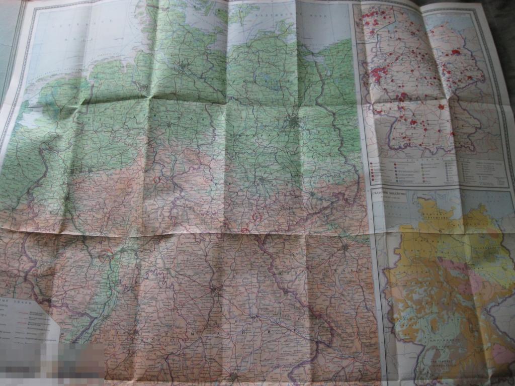 Карта Германия 1958 масштаб 1:1250000 А.Мухин 
