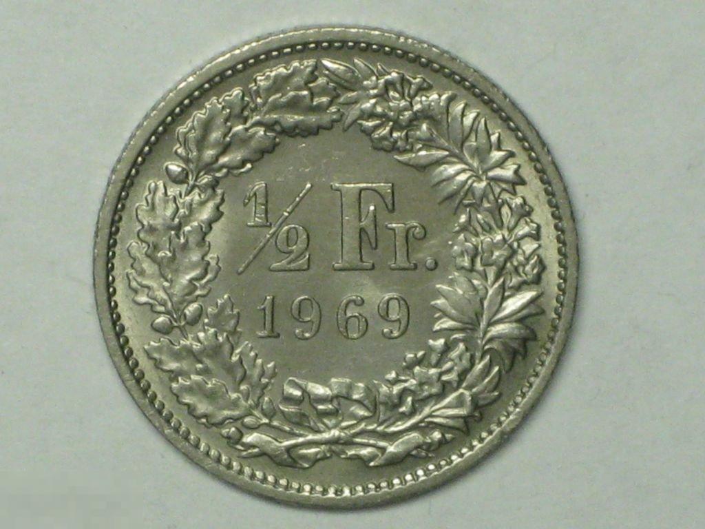 Швейцария 1/2 франка 1969 (д) 
