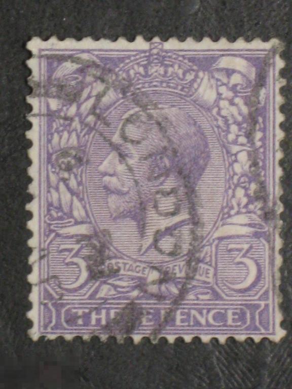 Великобритания 1912 1913 1924 Король Георг V марка 3p (и2) 