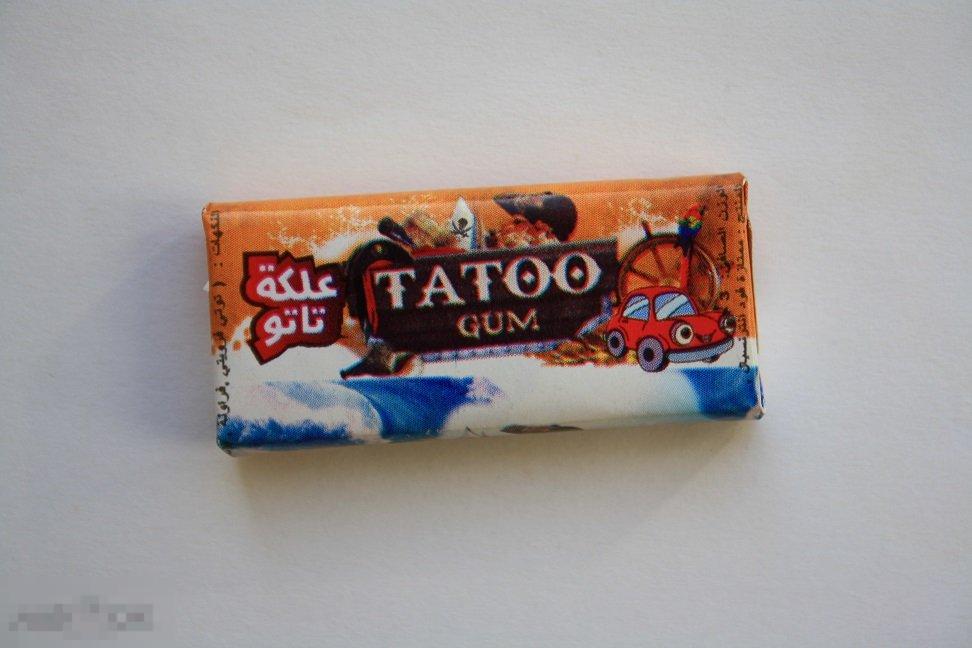RARE! Жевательная резинка bubble gum TATOO GUM Тунис 