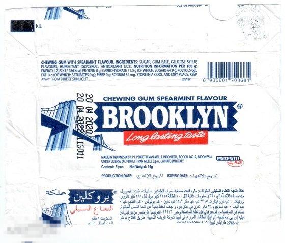 6135 обертка sticks пачка BROOKLYN Perfetti Индонезия 