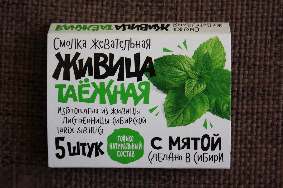 Жевательная резинка bubble gum ЖИВИЦА ТАЁЖНАЯ мята Россия 