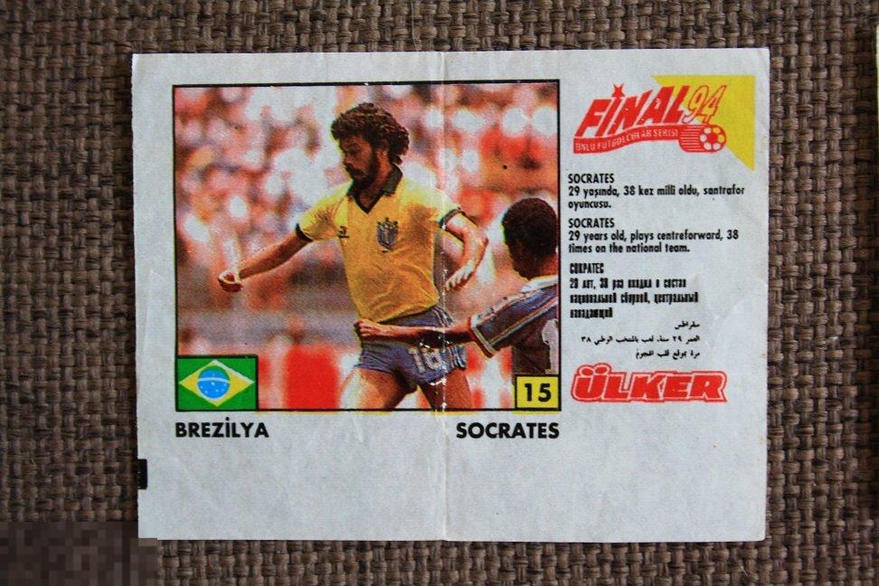 Вкладыш от жвачки FINAL 94 1-40 Ulker футбол №15 