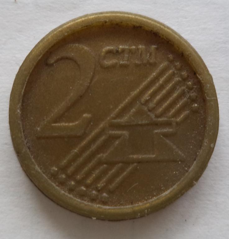 Жетон  2 сантима  игровой   пластик