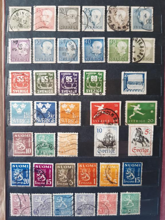 Швеция 1954. Финляндия 1955. Люди. Всадник. Стандарты. Набор марок. Used**