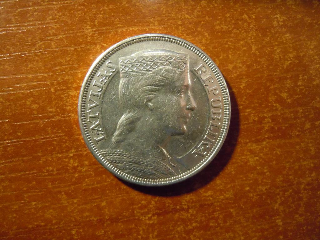 5 латов 1929г Латвия, 24,99гр, серебро