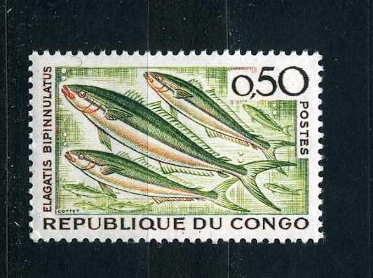 Конго. Рыбы. Элагатис двуперистый. Elagatis bipinnulata. 1961.**
