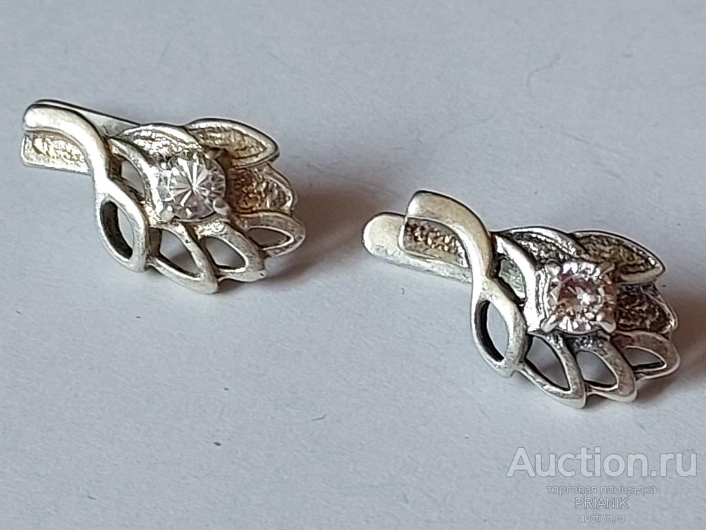 СЕРЬГИ сережки серебро 925 проба фианиты