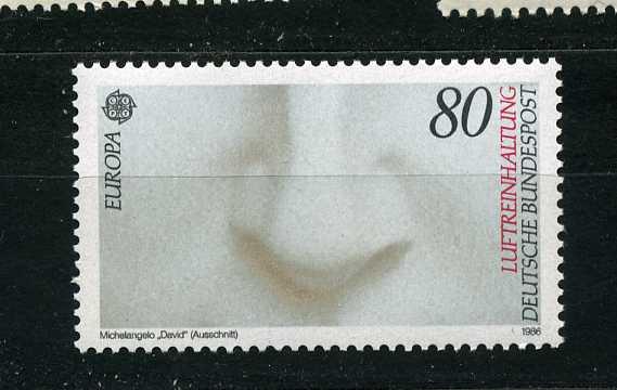 ФРГ. ЕВРОПА СЕПТ. Охрана природы. Микеланджело. 1 марка. 1986**