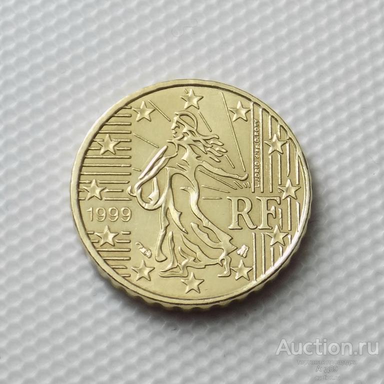 Франция 10 центов 1999 года (0376м)