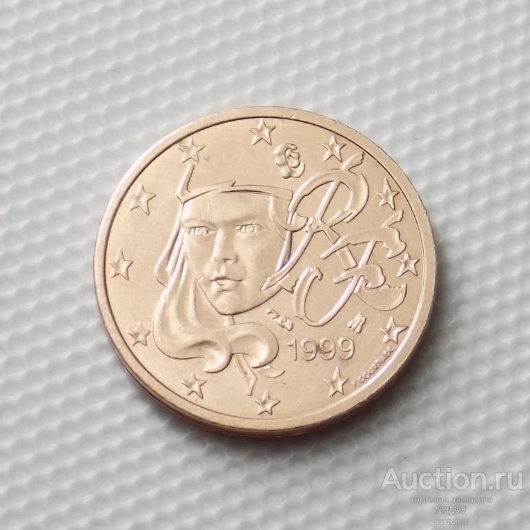 Франция 2 цента 1999 года (0385м)