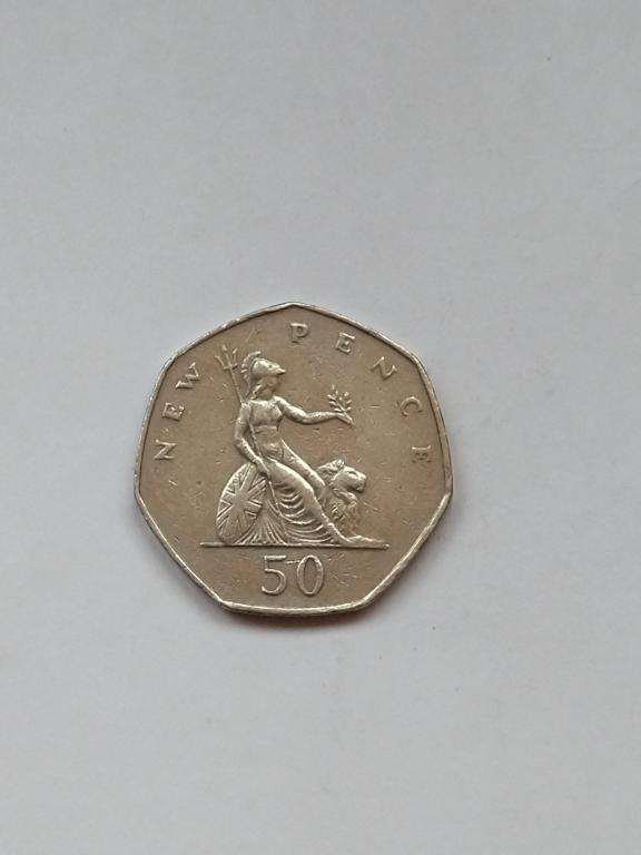 Великобритания. 50 пенсов 1978 год.