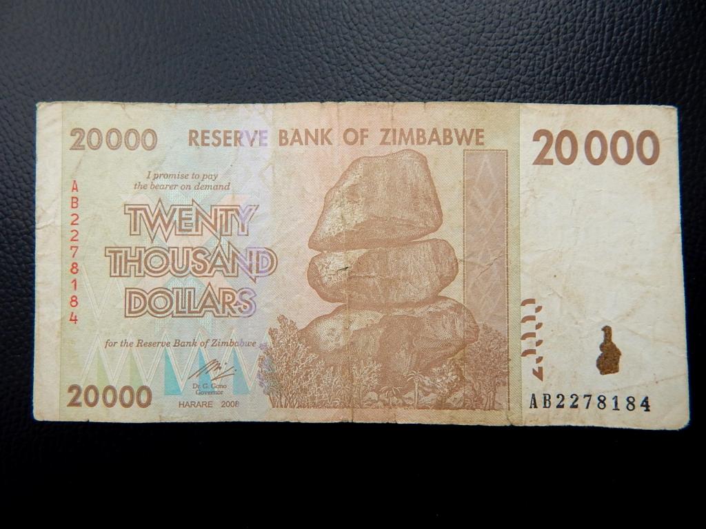 Бона 20 000 долларов 2008 года Зимбабве АВ 2278184 Из оборота
