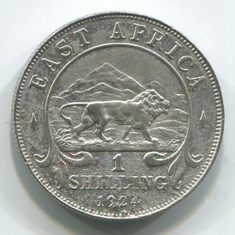 БРИТАНСКАЯ ВОСТОЧНАЯ АФРИКА 1 ШИЛЛИНГ 1924 AUNC(КОРРОЗИЯ)