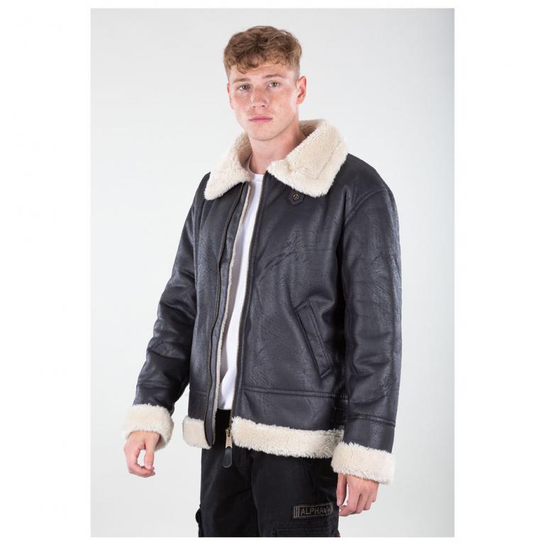 Куртка Alpha Industries Leather Jacket B3 FL black