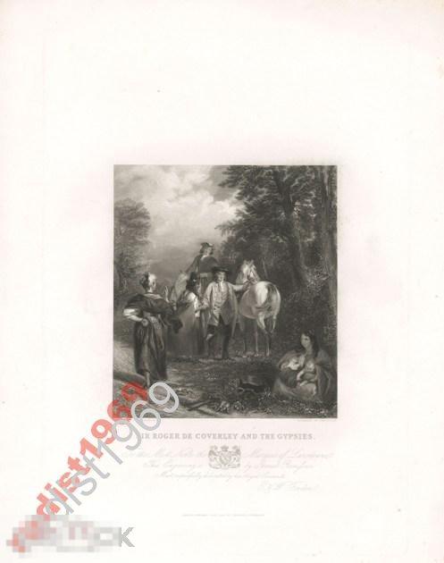 БОЛЬШОЙ ЛИСТ 1847 г. СЭР РОДЖЕР КОВЕРЛИ И ЦЫГАНЕ 