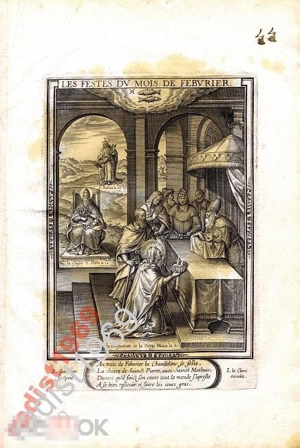 ГРАВЮРА 1603 г. ФЕВРАЛЬ. ИЗ СЕРИИ `СВЯТОЙ ЗОДИАК` 