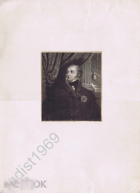 ГРАВЮРА 1820-е МУЖСКОЙ ПОРТРЕТ. МОДА. ОРДЕН. НАГРАДА 