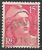 Франция. 1948. Марианна. Гашение. Тип II.