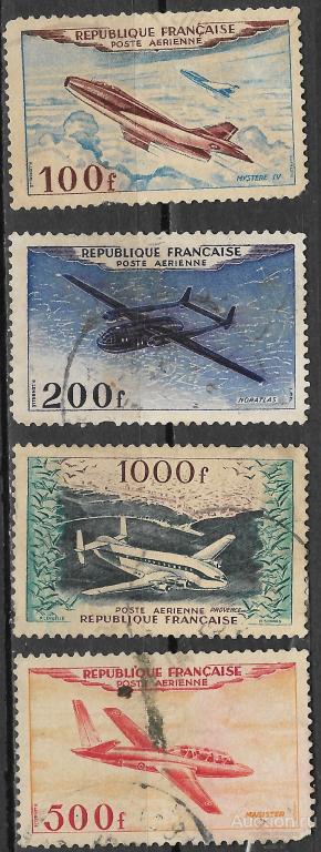 Франция. 1954. Самолеты. АВИА. Гашение.