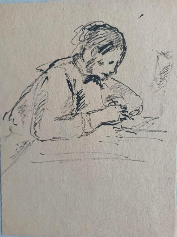 Зефиров К.К. (1879-1960)  Лена за уроками