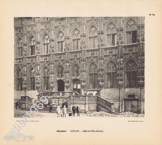 ФОТОТИПИЯ 1896 г. БЕЛЬГИЯ. ГОРОД ЛЕВЕН. ДЕТАЛЬ РАТУШИ. АРХИТЕКТУРА 