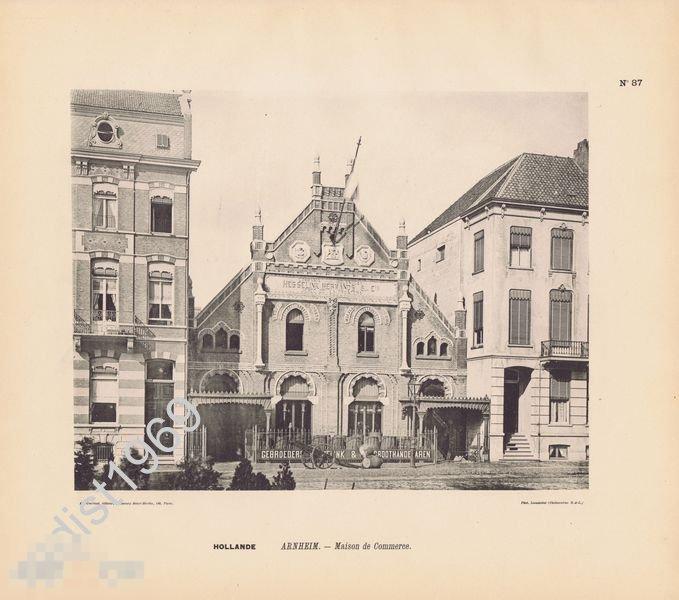 ФОТОТИПИЯ 1896 г. ГОЛЛАНДИЯ. ГОРОД АРНЕМ. ТОРГОВЫЙ ДОМ. АРХИТЕКТУРА 