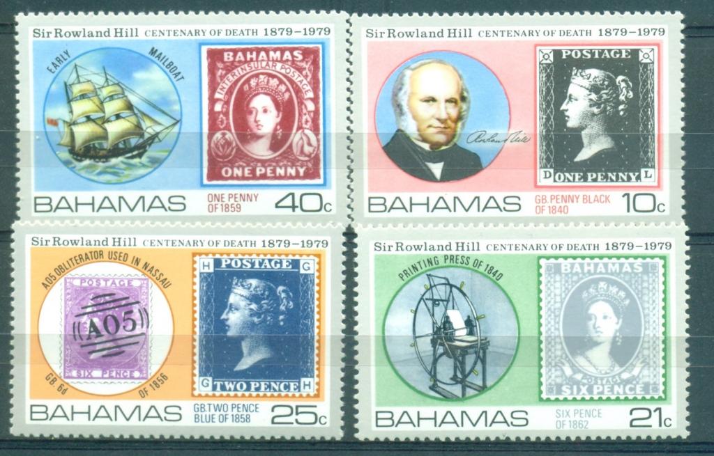 Багамы 1979 г. серия 100-летие смерти Хилла негашеная**