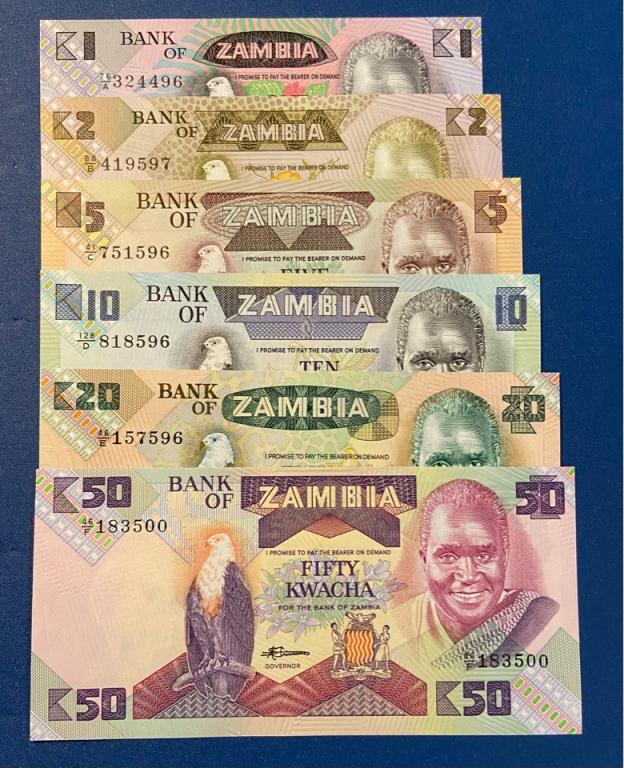 Набор Замбия 1980-1988 год ПРЕСС/UNC