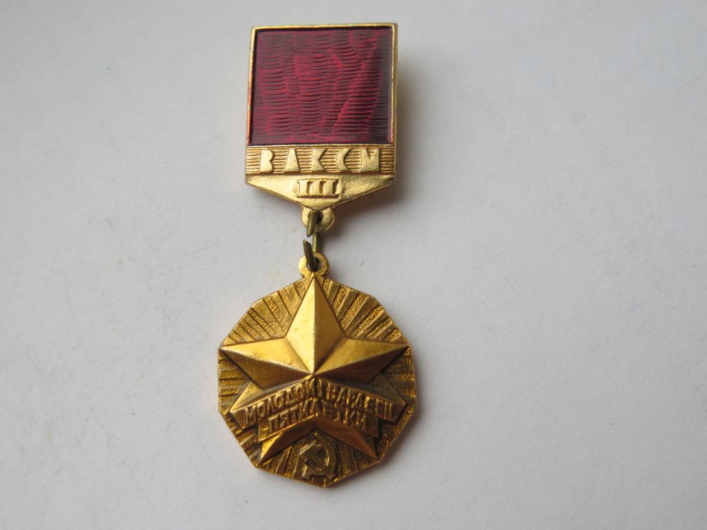 знак значок ВЛКСМ молодой гвардеец пятилетки подвес большой оригинал ...