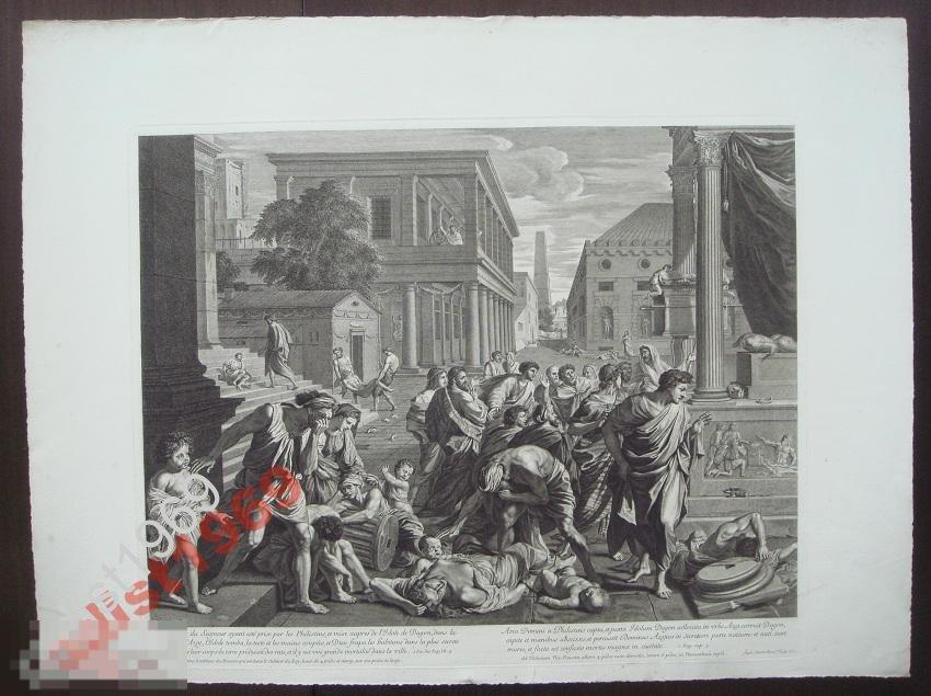 ОЧЕНЬ БОЛЬШОЙ ЛИСТ ок. 1780 г ЧУМА В АШДОДЕ. ПИКАР 