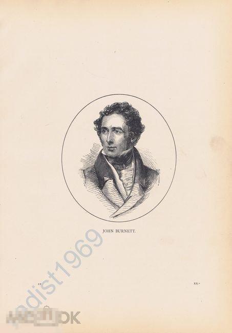 ГРАВЮРА 1875 г. ХУДОЖНИК И ГРАВЕР ДЖОН БЕРНЕТ, ПОРТРЕТ. ХСА 