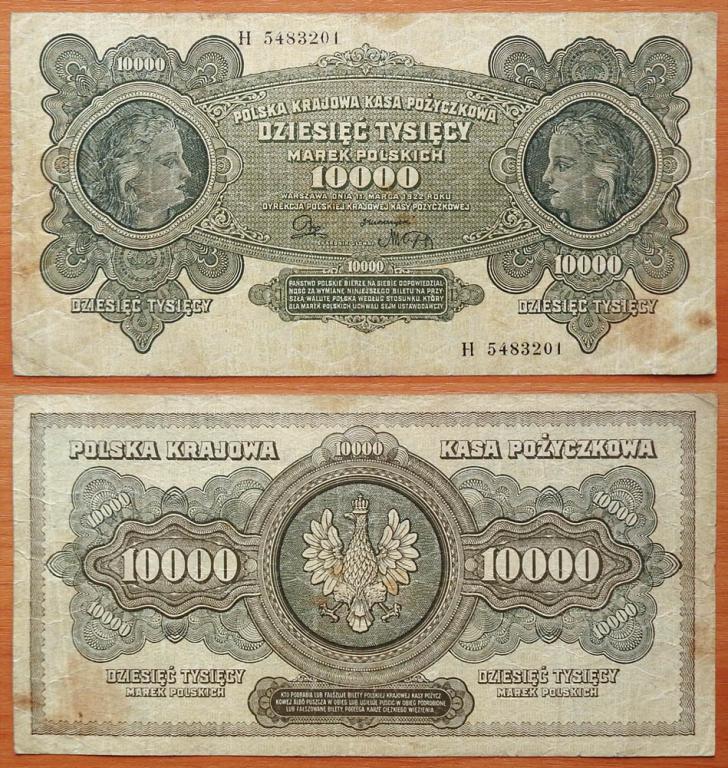Польша 10000 марок 1922 F P-32