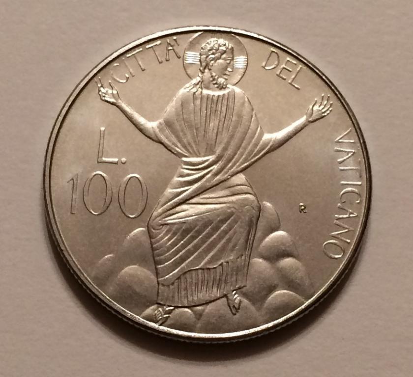 ВАТИКАН 100 ЛИР 1986 ИОАНН ПАВЕЛ II ИИСУС ХРИСТОС UNC