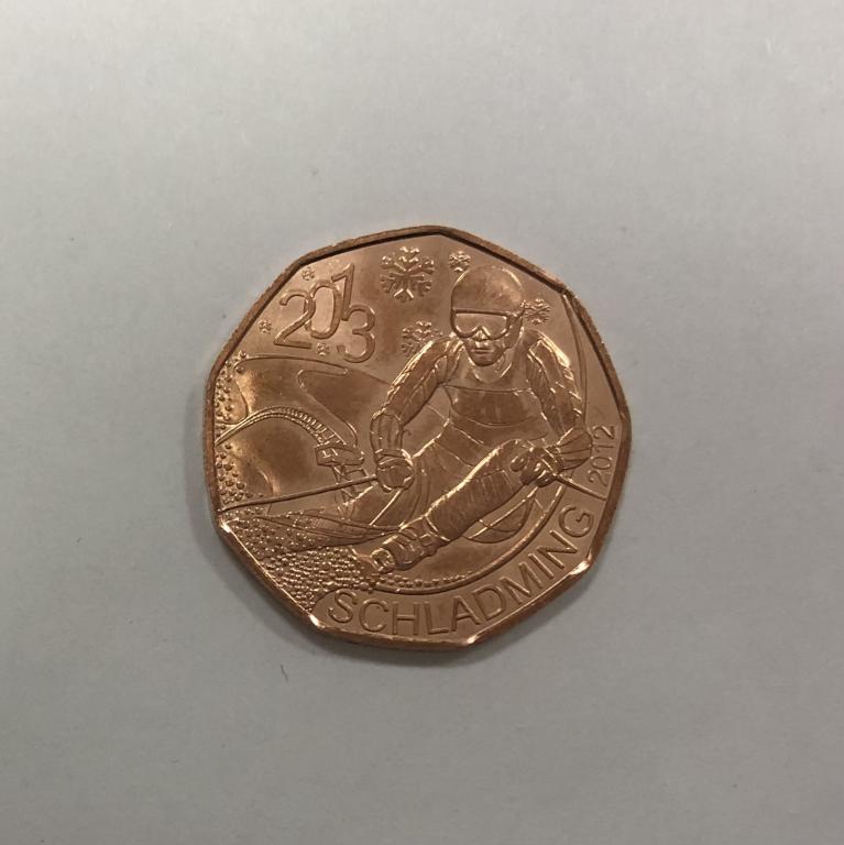 Австрия 5 евро 2013 Шладминг ЧМ горнолыжный спорт