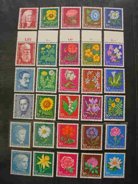 Швейцария 1958/1964 флора: цветы    MNH