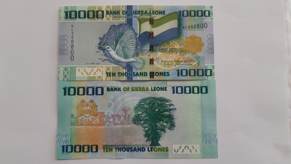 Купюра Банкнота Сьерра-Леоне 10000 леоне 2021 г  А 52   Пресс UNC